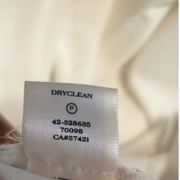 Ann Taylor White Semi-Stretch Side Zip Pockets Seamed Leg Slacks Size 8 - Picture 4 of 7